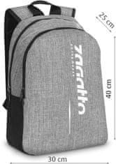ZAGATTO Pánský sportovní batoh šedá, unisex školní batoh, dvoukomorový batoh pro mládež 30L, lehký a prostorný městský batoh pro ženy a muže, pojme formát A4, 40x30x25 / ZG698