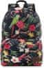 Dámský vícebarevný školní batoh s motivem květinového papouška,prostorný a lehký městský batoh,jednokomorový, pohodlné a nastavitelné popruhy, vhodný pro formát A4, batoh pro mládež, 46,5x31x14 /ZG640
