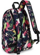 ZAGATTO Dámský vícebarevný školní batoh s motivem květinového papouška,prostorný a lehký městský batoh,jednokomorový, pohodlné a nastavitelné popruhy, vhodný pro formát A4, batoh pro mládež, 46,5x31x14 /ZG640