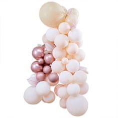 MojeParty Sada balónků a doplňků pro balónkovou dekoraci broskvová/rose gold/bílá 81 ks
