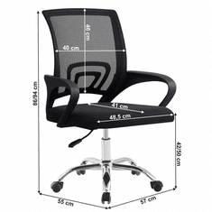 KONDELA Kancelářská židle, černá/černá, DEX 4 NEW