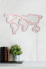 ASIR GROUP ASIR Nástěnná dekorace s LED osvětlením WORLD MAP růžová