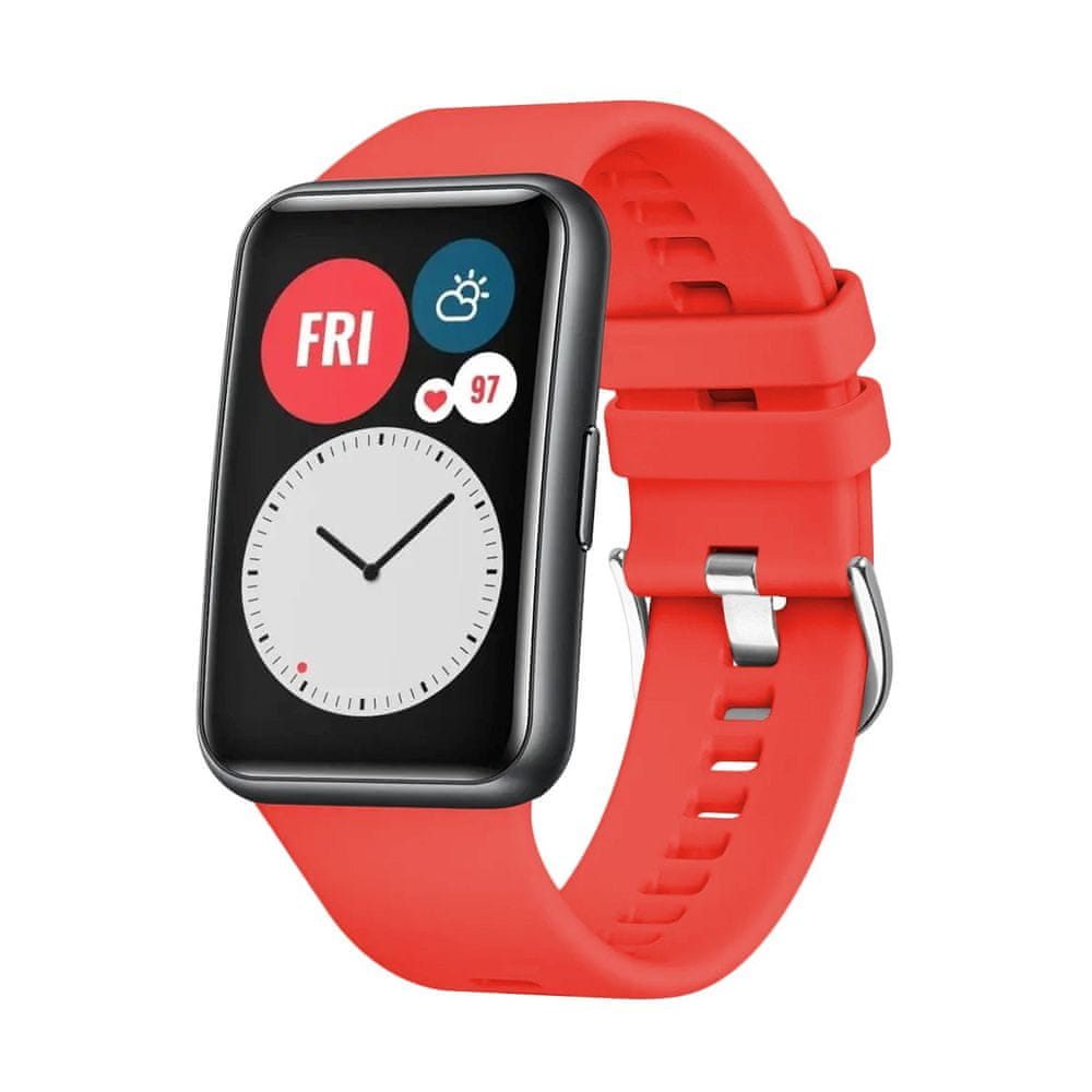 Levně FIXED Silikonový řemínek Silicone Strap pro Huawei Watch FIT FIXSSTB-1054-RD, červený