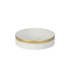 Andrea House , Mramorovaná miska na mýdlo BA72071 | bílá, mosaz