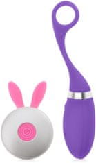 XSARA Vibrační vajíčko s ovladačem vaginální a anální masažér - 12 funkcí fialová barva - 72605090