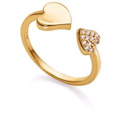 Viceroy Něžný pozlacený prsten se srdíčky San Valentín 13125A01 (Obvod 52 mm)