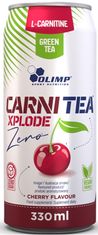 Olimp Olimp Carni Tea Xplode Zero 330 ml, nízkoenergetický sycený nápoj z extraktu zeleného čaje, Třešeň