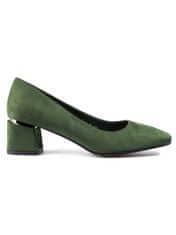 Vinceza Trendy dámské zelené lodičky na širokém podpatku + Ponožky Gatta Calzino Strech, odstíny zelené, 36