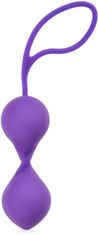 XSARA Silikonové venušiny kuličky s vibrujícím závažím k posílení svalů pánevního dna fialová barva- 78904801
