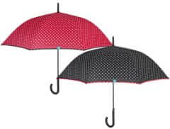 Perletti Dámský holový deštník Puntík, 2 varianty, černá
