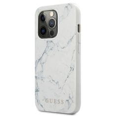 Guess GUHCP13XPCUMABK hard silikonové pouzdro iPhone 13 Pro MAX 6.7" white Marble