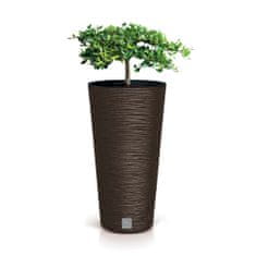 Prosperplast Květináč S Vložkou Furu Slim Eco Wood Zahradní Vysoký Květináč Pro Terasa 57,5 Cm - Káva