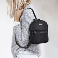 ZAGATTO Dámský malý městský batoh černý, jednokomorový dívčí batoh, pohodlné popruhy a držadlo, přední kapsa, vše na zip, prostorný batoh pro každodenní použití, 31x25x10 / ZG624