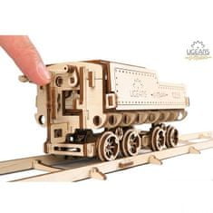UGEARS 3D mechanický model - Lokomotiva V-Express s vagónem