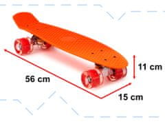 Aga Frisbee skateboard LED kolečka oranžová