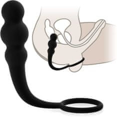 XSARA Masažér prostaty mužský anální kolík plug s erekčním kroužkem - 75217230