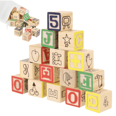 BB-Shop Dřevěné kostky Písmena | Čísla | Obrázky | 50 kusů