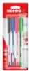 Kores Kuličkové pero K1 Pen Super Slide 1 mm - sada 4 barev (modrá, černá, červená, zelená)