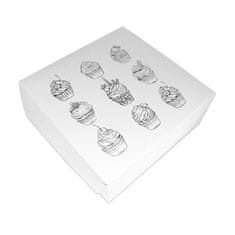 CENTROBAL Krabice 25x25x10 cm s proložkou na 9 muffinů/cupcaků s potiskem (10ks)