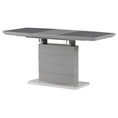 Autronic Moderní jídelní stůl Jídelní stůl 120+40x70 cm, keramická deska šedý mramor, MDF, šedý matný lak (HT-424M GREY)