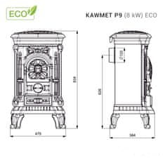 Kawmet P9 ECO - kamna litinová