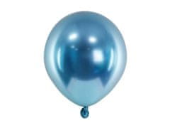 PartyDeco Saténové balónky modré 12cm 50ks
