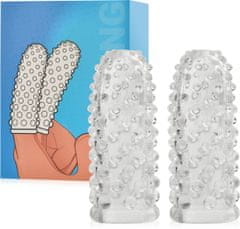 XSARA Dva gelové návleky na prst s výčnělky gadget na prstování - 75021670