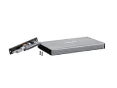 Natec Externí box pro HDD 2,5" USB 3.0 Rhino Go, šedý, hliníkové tělo