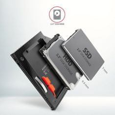 AXAGON RSS-CD09 ODD, Rámeček do slotu optické mechaniky pro 2.5“ SSD/HDD, LED, 9.5 mm, hliníkový