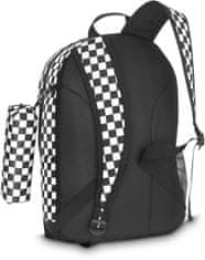ZAGATTO Dámský/pánský batoh kostkovaný školní s penálem v ceně, batoh pro mládež na notebook, prostorný, vhodný pro formát A4, lehký městský batoh, nastavitelné popruhy, nepromokavý batoh, 28x45x12 /ZG701