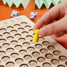Dřevěná tabulka pro učení násobení, matematická dětská hra - Montessori