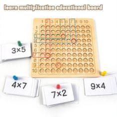 Dřevěná tabulka pro učení násobení, matematická dětská hra - Montessori