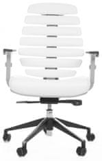 Mercury Kancelářská židle FISH BONES, šedý plast, bílá koženka PU480329