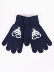 YOCLUB Chlapecké pětiprsté rukavice Yoclub s reflexními prvky RED-0237C-AA50-006 námořnická modrá 14