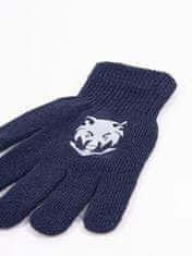 YOCLUB Chlapecké pětiprsté rukavice Yoclub s reflexními prvky RED-0237C-AA50-005 námořnická modrá 14