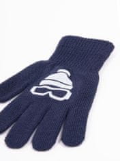 YOCLUB Chlapecké pětiprsté rukavice Yoclub s reflexními prvky RED-0237C-AA50-006 námořnická modrá 14