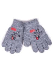YOCLUB Chlapecké pětiprsté rukavice Yoclub RED-0012C-AA5A-010 Grey 14