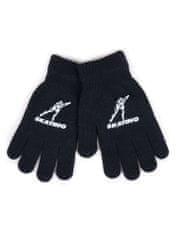 YOCLUB Chlapecké pětiprsté rukavice Yoclub RED-0012C-AA5A-018 Black 16