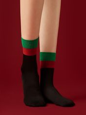 Fiore Dámské ponožky Fiore G 1121 Jingle Vánoční černá Univerzální