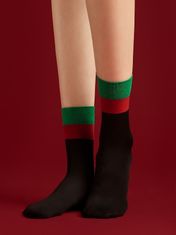 Fiore Dámské ponožky Fiore G 1121 Jingle Vánoční černá Univerzální