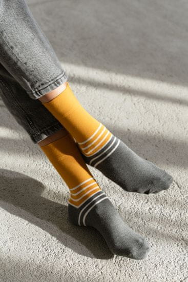 More Dvoubarevné ponožky 078-172 Mustard - Více