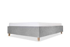 Čalouněná postel s úložným prostorem Flat | Žinylka, světle šedá, 160x200