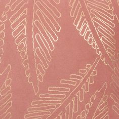 Atmosphera Dekorační polštář, 40 x 40, růžový, s motivem zlatých listů