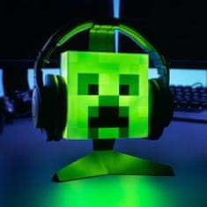 CurePink Stolní dekorativní lampa a držák na sluchátka Minecraft: Creeper (19 x 24 x 12 cm)