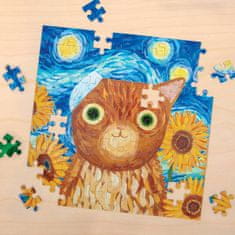 Mudpuppy Puzzle vincat van gogh umělecké kočky v plechovce