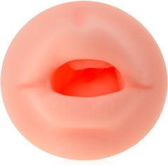 XSARA Oboustranný masturbátor z umělé kůže cyberskin 2v1 umělá vagína lasturka a ústa s jazykem - 77532330