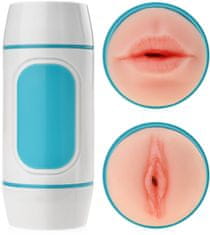 XSARA Diskrétní masturbátor v tubě 2v1 dvoustranný tunel rozkoše umělá vagína a ústa - 75211637