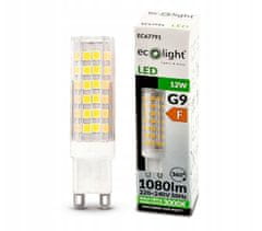 ECOLIGHT LED žárovka - G9 - 12W - teplá bílá