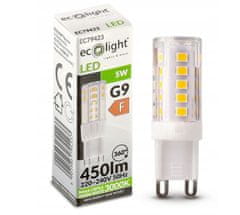 ECOLIGHT LED žárovka - G9 - 5W - 450lm - teplá bílá