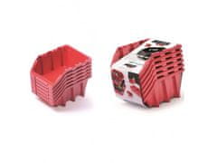 Prosperplast Set úložných boxů 6ks BINEER LONG SET 249x158x114mm červený